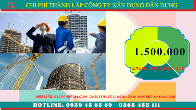 Chi phí thành lập công ty xây dựng dân dụng tại Thành Phố Thủ Đức 