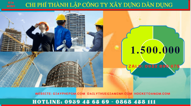 Chi phí thành lập công ty xây dựng dân dụng tại TP Đà Nẵng