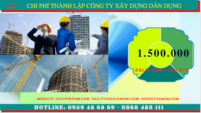 Thành lập công ty xây dựng dân dụng tại thành phố châu đốc 5 Chi phí thành lập công ty xây dựng dân dụng tại Thành phố Châu Đốc