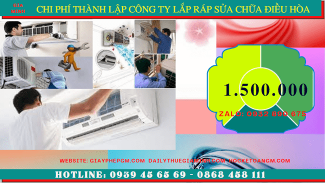 Chi phí thành lập doanh nghiệp lắp ráp sửa chữa điều hòa tại Bắc Giang