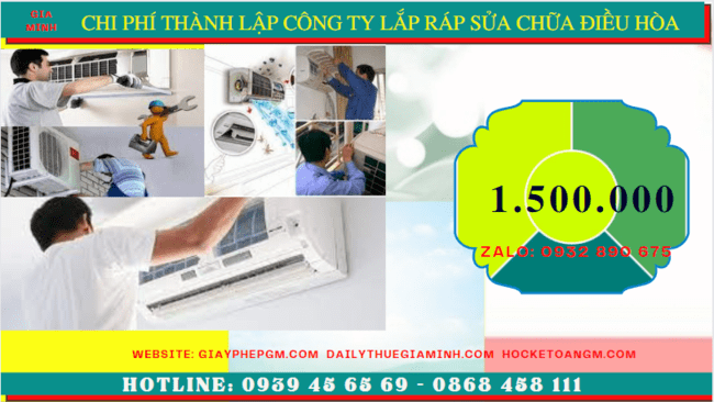 Chi phí thành lập doanh nghiệp lắp ráp sửa chữa điều hòa tại Cao Bằng