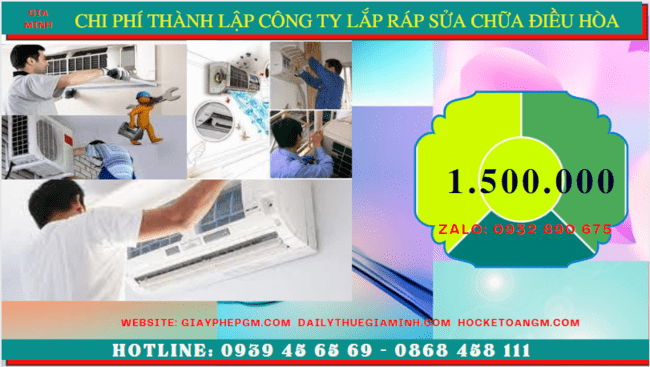 THÀNH LẬP CÔNG TY LẮP RÁP SỬA CHỮA ĐIỀU HÒA TẠI ĐÀ NẴNG 5 Chi phí thành lập doanh nghiệp lắp ráp sửa chữa điều hòa tại Đà Nẵng