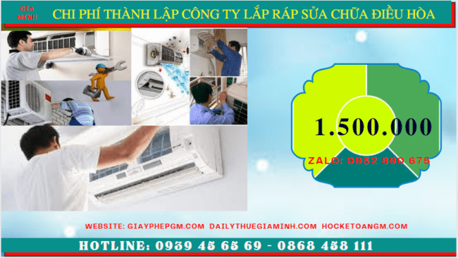 Chi phí thành lập doanh nghiệp lắp ráp sửa chữa điều hòa tại Khánh Hòa
