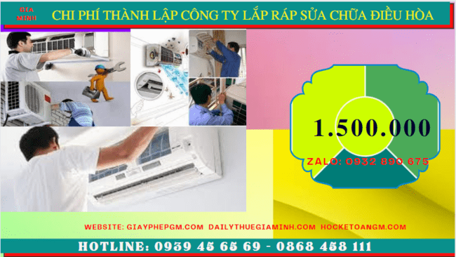 Thành lập công ty lắp ráp sửa chữa điều hòa tại lạng sơn 5 Chi phí thành lập doanh nghiệp lắp ráp sửa chữa điều hòa tại Lạng Sơn