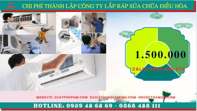 Chi phí thành lập doanh nghiệp lắp ráp sửa chữa điều hòa tại Lào Cai