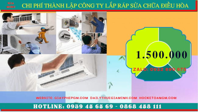 Thành lập công ty lắp ráp sửa chữa điều hòa tại nam định 5 Chi phí thành lập doanh nghiệp lắp ráp sửa chữa điều hòa tại Nam Định