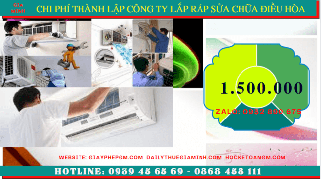Chi phí thành lập doanh nghiệp lắp ráp sửa chữa điều hòa tại Quảng Nam