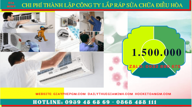 Chi phí thành lập doanh nghiệp lắp ráp sửa chữa điều hòa tại Tây Ninh