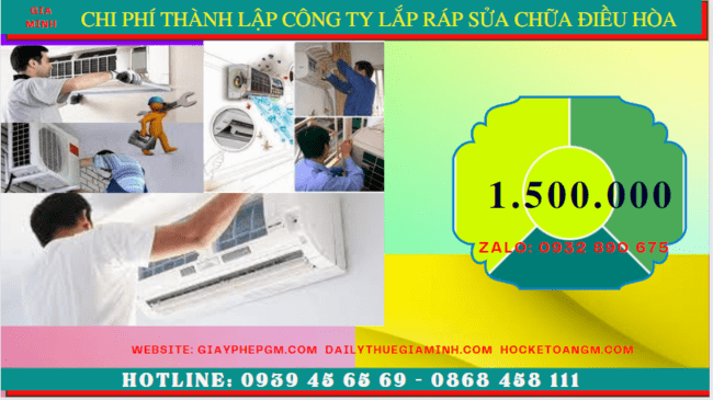 Chi phí thành lập doanh nghiệp lắp ráp sửa chữa điều hòa tại Thành Phố Hải Phòng