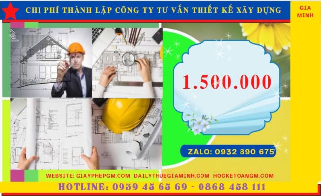 Chi phí thành lập doanh nghiệp tư vấn thiết kế xây dựng tại Bình Phước