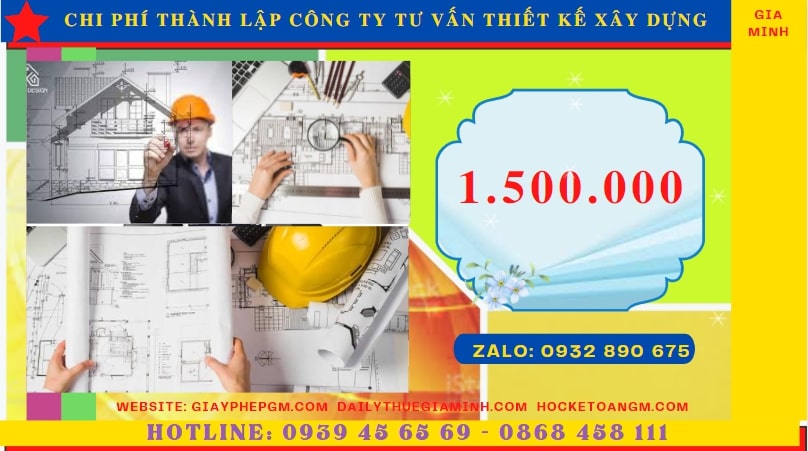 Chi phí thành lập doanh nghiệp tư vấn thiết kế xây dựng tại Huế