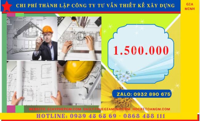Chi phí thành lập doanh nghiệp tư vấn thiết kế xây dựng tại Thành Phố Hà Nội