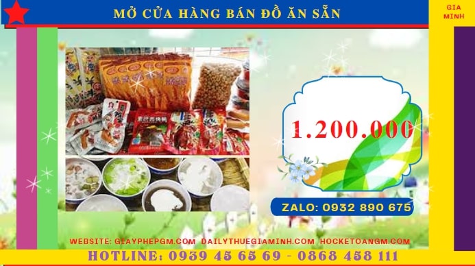 Mở cửa hàng bán đồ ăn sẵn tại thành phố hồ chí minh 5 Đăng ký mở cửa hàng bán đồ ăn sẵn tại Thành Phố Hồ Chí Minh tốn bao nhiêu tiền