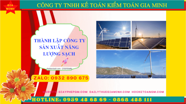 THÀNH LẬP CÔNG TY SẢN XUẤT NĂNG LƯỢNG SẠCH 6 Đăng ký thành lập công ty sản xuất năng lượng sạch