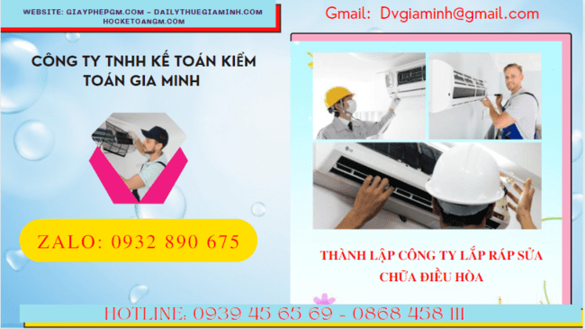 Đăng ký thành lập doanh nghiệp lắp ráp sửa chữa điều hòa tại Bạc Liêu