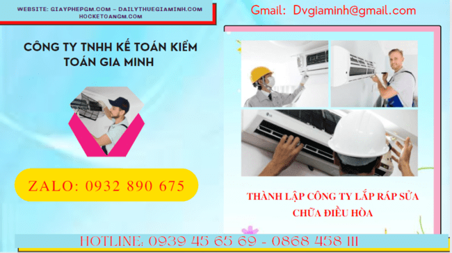 Đăng ký thành lập doanh nghiệp lắp ráp sửa chữa điều hòa tại Bắc Ninh