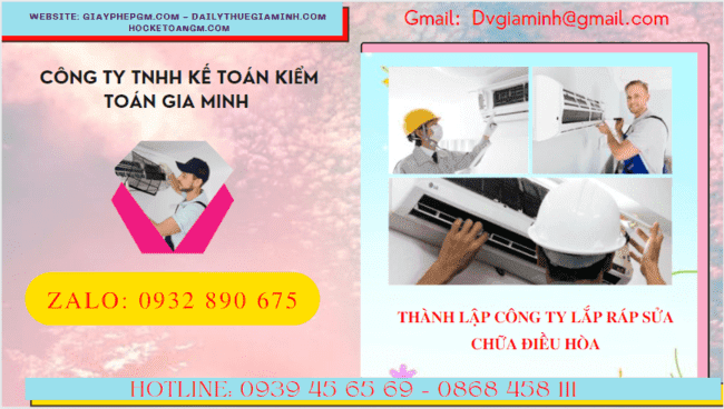 Đăng ký thành lập doanh nghiệp lắp ráp sửa chữa điều hòa tại Bến Tre