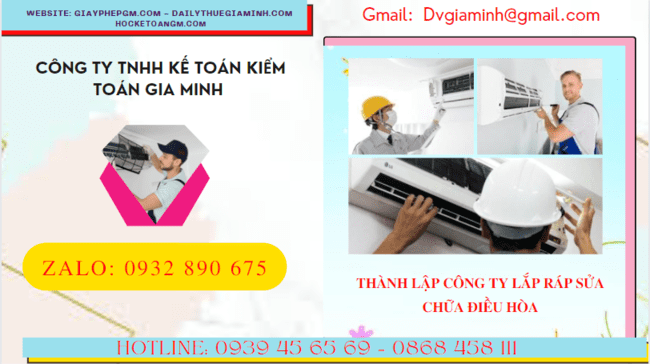 Đăng ký thành lập doanh nghiệp lắp ráp sửa chữa điều hòa tại Bình Định