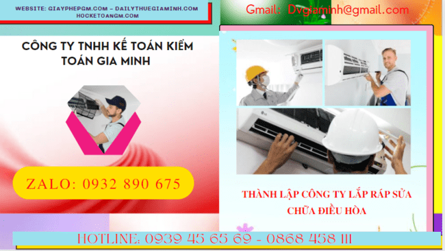 Đăng ký thành lập doanh nghiệp lắp ráp sửa chữa điều hòa tại Bình Dương