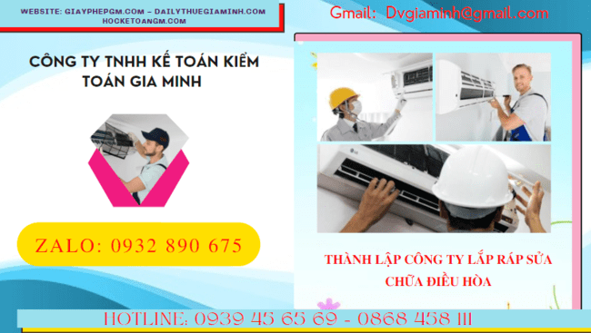 Đăng ký thành lập doanh nghiệp lắp ráp sửa chữa điều hòa tại Điện Biên