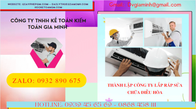 Đăng ký thành lập doanh nghiệp lắp ráp sửa chữa điều hòa tại Đồng Nai