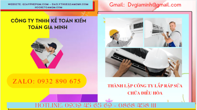 Đăng ký thành lập doanh nghiệp lắp ráp sửa chữa điều hòa tại Hà Tĩnh