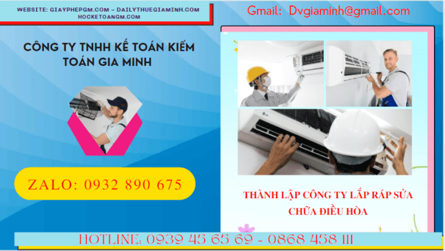 THÀNH LẬP CÔNG TY LẮP RÁP SỬA CHỮA ĐIỀU HÒA TẠI HÒA BÌNH 6 Đăng ký thành lập doanh nghiệp lắp ráp sửa chữa điều hòa tại Hòa Bình