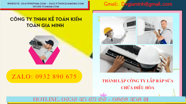 Đăng ký thành lập doanh nghiệp lắp ráp sửa chữa điều hòa tại Khánh Hòa