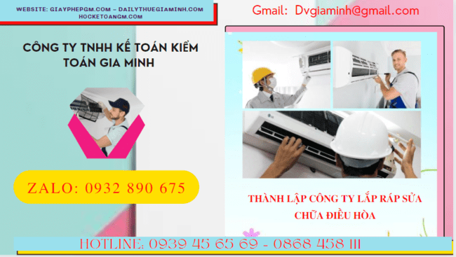 Đăng ký thành lập doanh nghiệp lắp ráp sửa chữa điều hòa tại Lai Châu