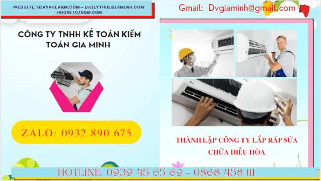 Đăng ký thành lập doanh nghiệp lắp ráp sửa chữa điều hòa tại Lâm Đồng