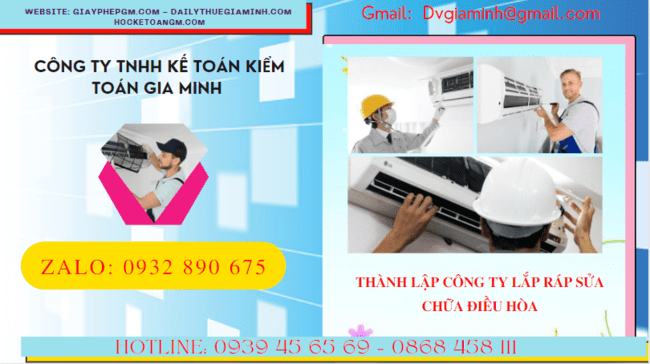 Thành lập công ty lắp ráp sửa chữa điều hòa tại lạng sơn 6 Đăng ký thành lập doanh nghiệp lắp ráp sửa chữa điều hòa tại Lạng Sơn