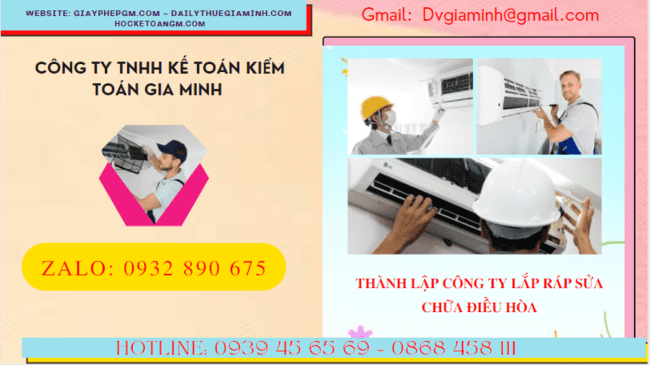 Thành lập công ty lắp ráp sửa chữa điều hòa tại nam định 6 Đăng ký thành lập doanh nghiệp lắp ráp sửa chữa điều hòa tại Nam Định