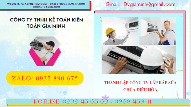 Đăng ký thành lập doanh nghiệp lắp ráp sửa chữa điều hòa tại Nghệ An