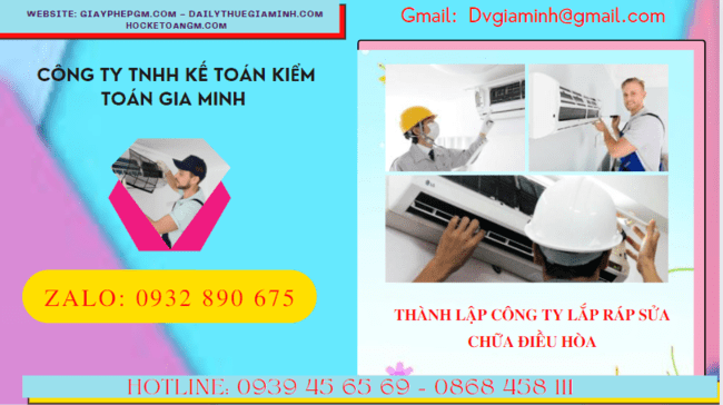 THÀNH LẬP CÔNG TY LẮP RÁP SỬA CHỮA ĐIỀU HÒA TẠI NINH BÌNH 6 Đăng ký thành lập doanh nghiệp lắp ráp sửa chữa điều hòa tại Ninh Bình