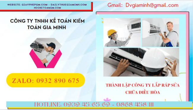 Đăng ký thành lập doanh nghiệp lắp ráp sửa chữa điều hòa tại Phú Thọ