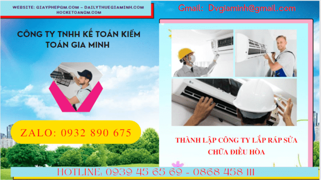 Đăng ký thành lập doanh nghiệp lắp ráp sửa chữa điều hòa tại Quảng Trị
