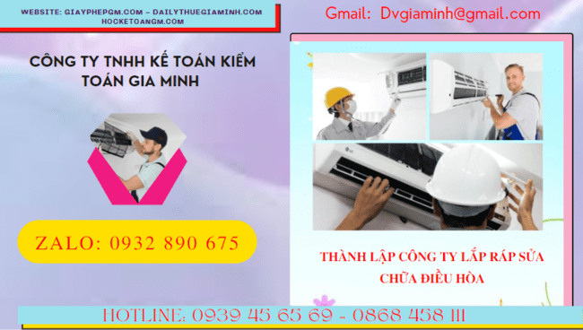 Đăng ký thành lập doanh nghiệp lắp ráp sửa chữa điều hòa tại Thái Bình