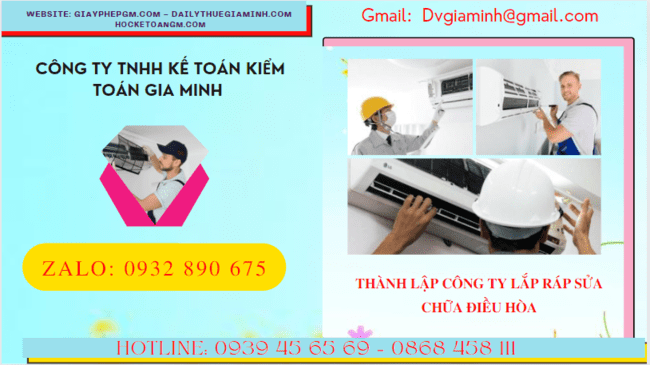 Đăng ký thành lập doanh nghiệp lắp ráp sửa chữa điều hòa tại Thái Nguyên