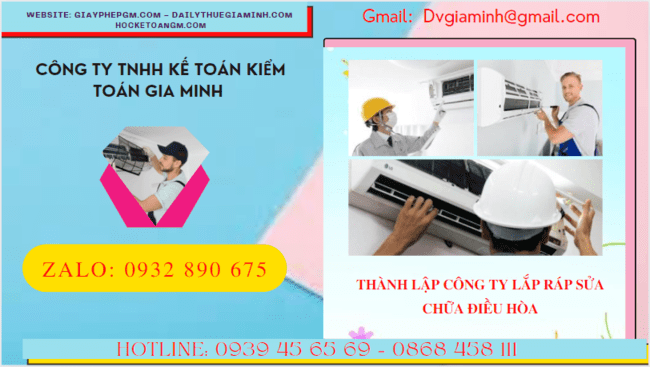 Đăng ký thành lập doanh nghiệp lắp ráp sửa chữa điều hòa tại Thành Phố Cần Thơ