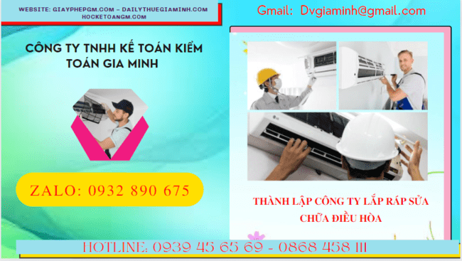 Đăng ký thành lập doanh nghiệp lắp ráp sửa chữa điều hòa tại Thành Phố Huế