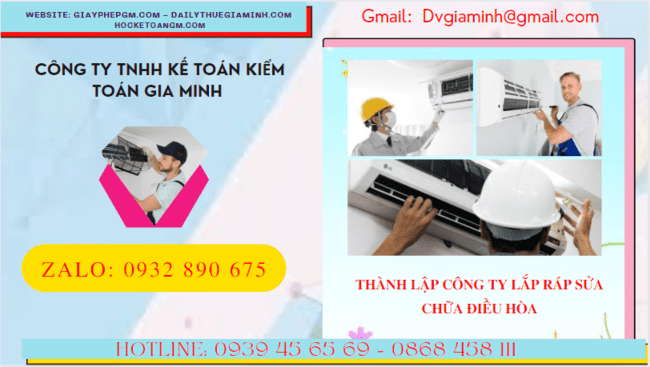 Đăng ký thành lập doanh nghiệp lắp ráp sửa chữa điều hòa tại tphcm