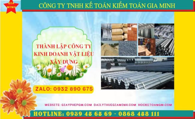 THÀNH LẬP CÔNG TY CHUYÊN KINH DOANH VẬT LIỆU XÂY DỰNG TẠI BÌNH ĐỊNH 5 Dịch vụ thành lập công ty buôn bán vật liệu xây dựng tại Bình Định