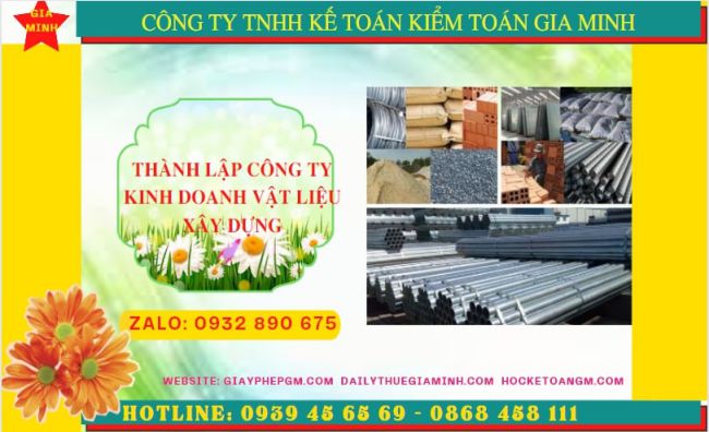 Dịch vụ thành lập công ty buôn bán vật liệu xây dựng tại Bình Thuận