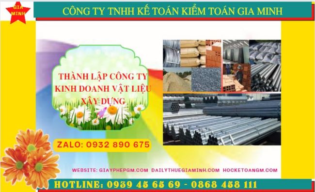 Dịch vụ thành lập công ty buôn bán vật liệu xây dựng tại Hà Nam