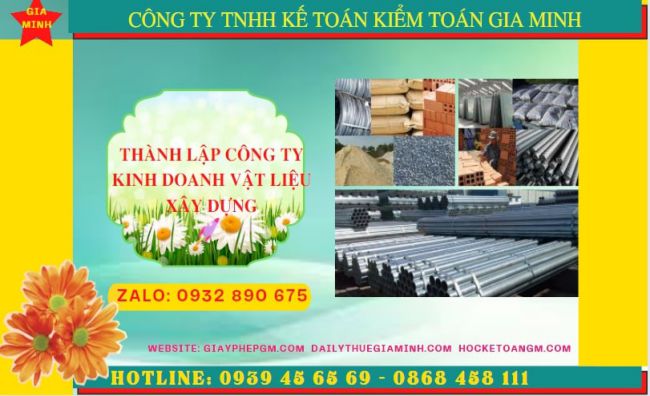 Dịch vụ thành lập công ty buôn bán vật liệu xây dựng tại Hà Tĩnh