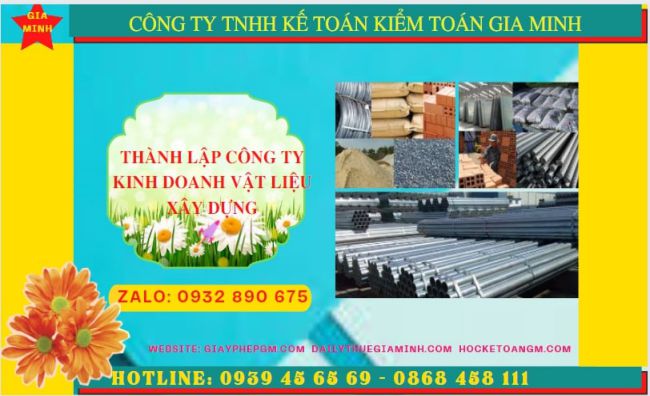 Thành lập công ty chuyên kinh doanh vật liệu xây dựng tại Khánh Hòa