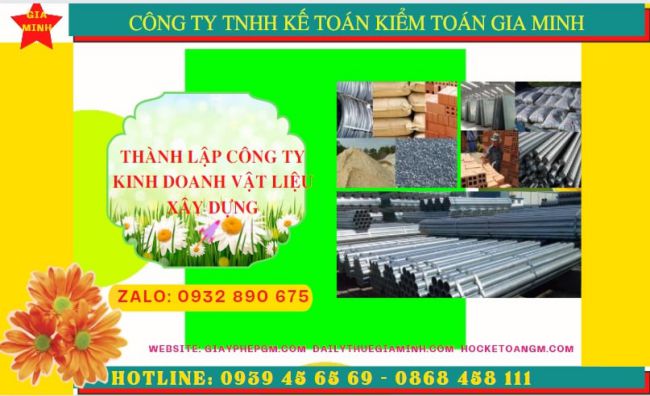 Dịch vụ thành lập công ty buôn bán vật liệu xây dựng tại Lai Châu