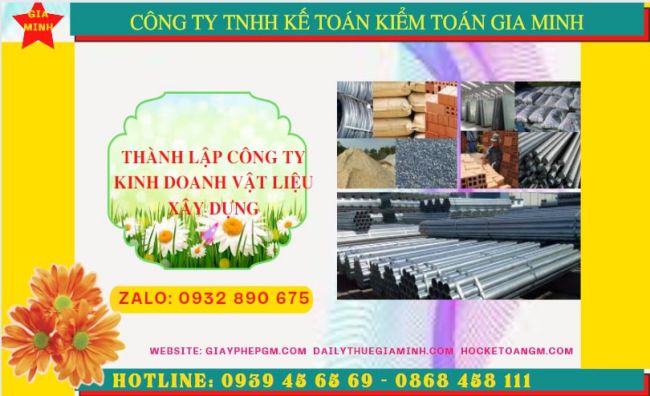 Dịch vụ thành lập công ty buôn bán vật liệu xây dựng tại Nam Định