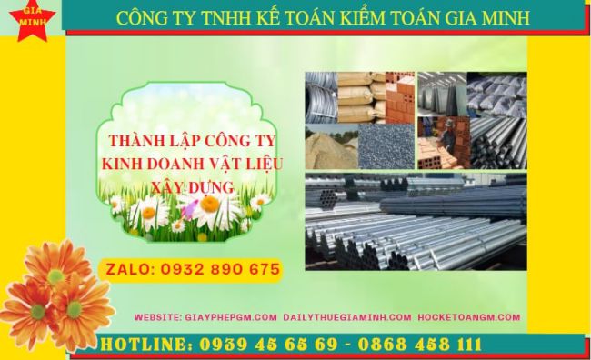 Dịch vụ thành lập công ty buôn bán vật liệu xây dựng tại Phú Thọ
