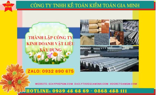 Thành lập công ty chuyên kinh doanh vật liệu xây dựng tại phú yên
